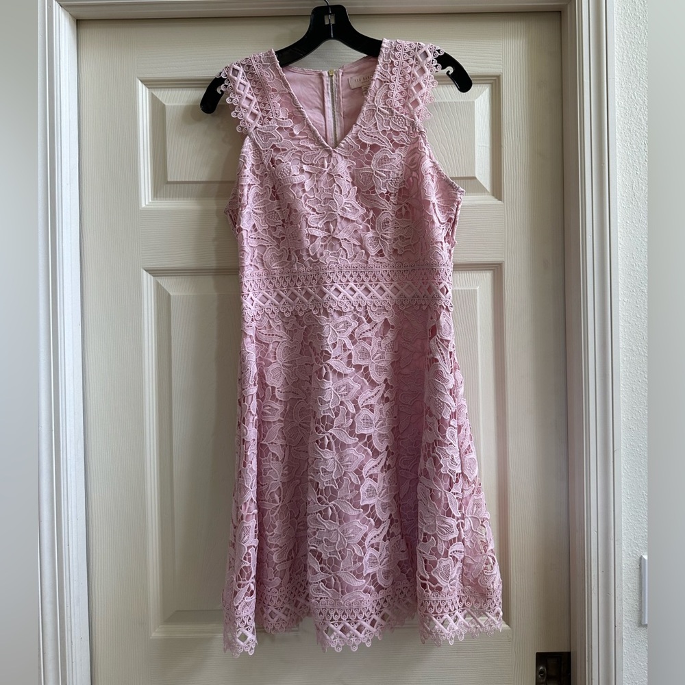 Ted Baker London Pink Lace Fit & Flare Dress Size 2